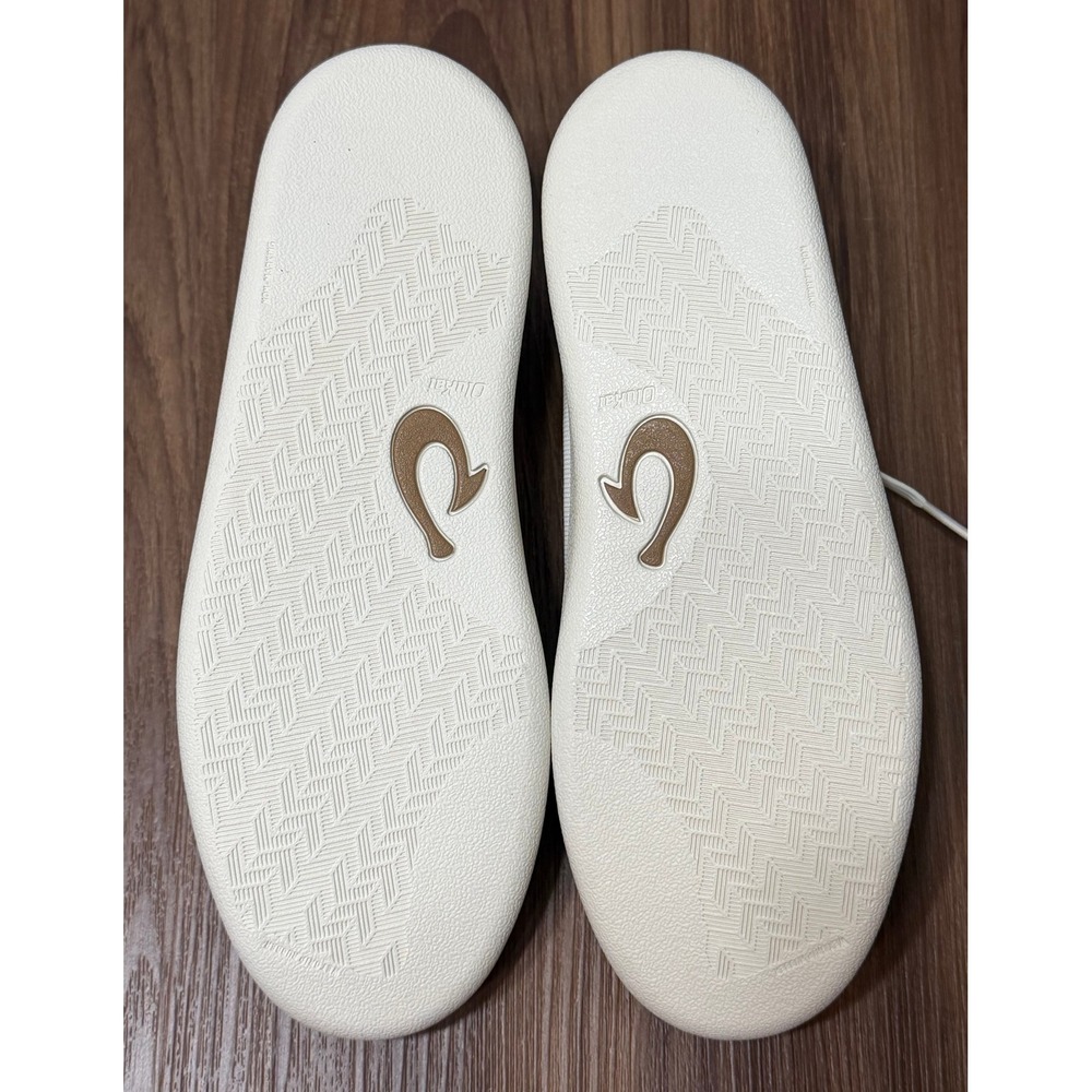 OluKai Punini Men's White Sand (Beige) Suede Mesh Sneakers Low Top Shoes Sz 8 - Picture 10 of 10